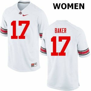 Women's Ohio State Buckeyes #17 Jerome Baker White Nike NCAA College Football Jersey For Sale LZU8844DW
